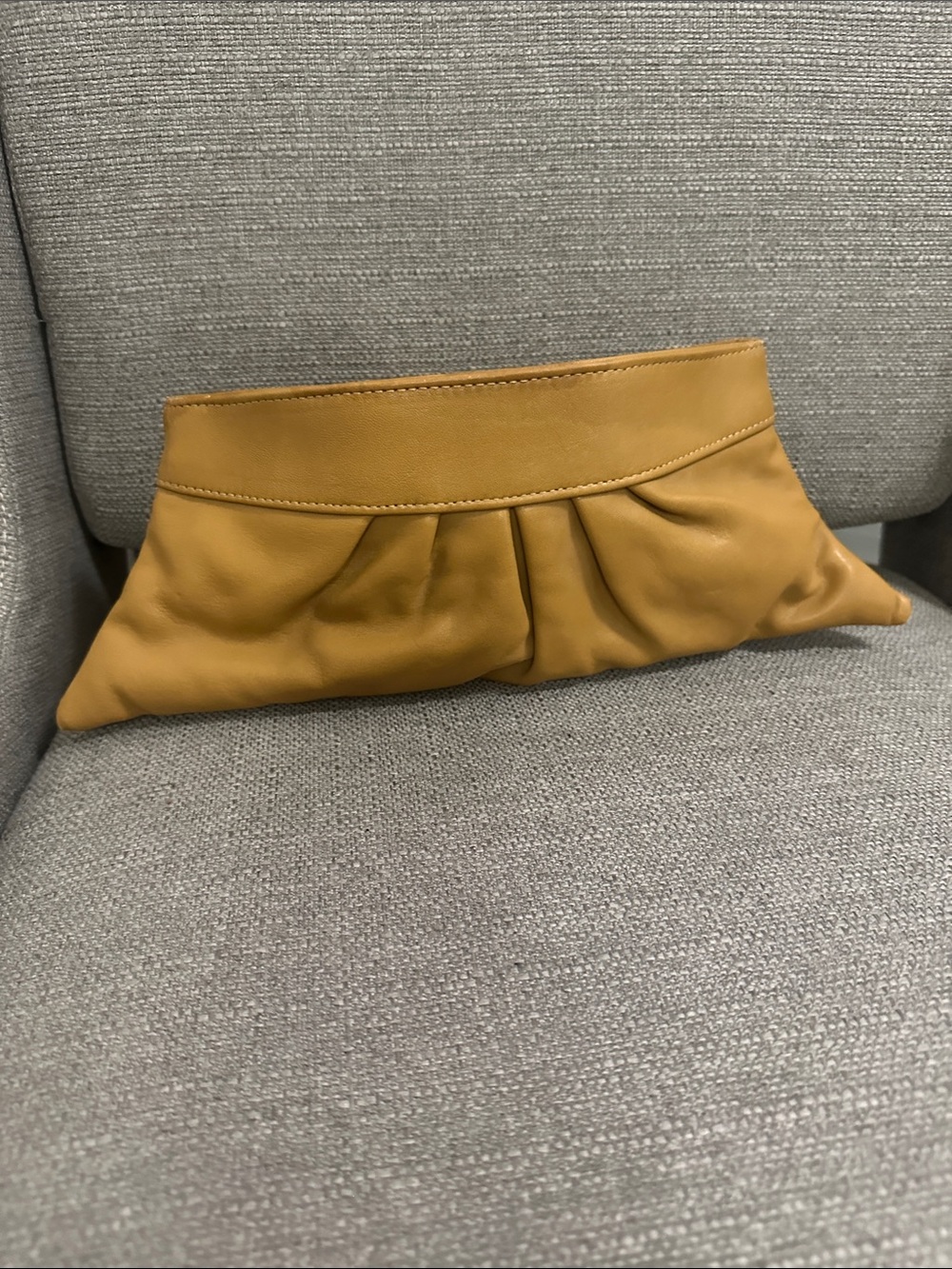 Lauren Merkin Genuine Leather Clutch – Camel / Tan – New with out tags!